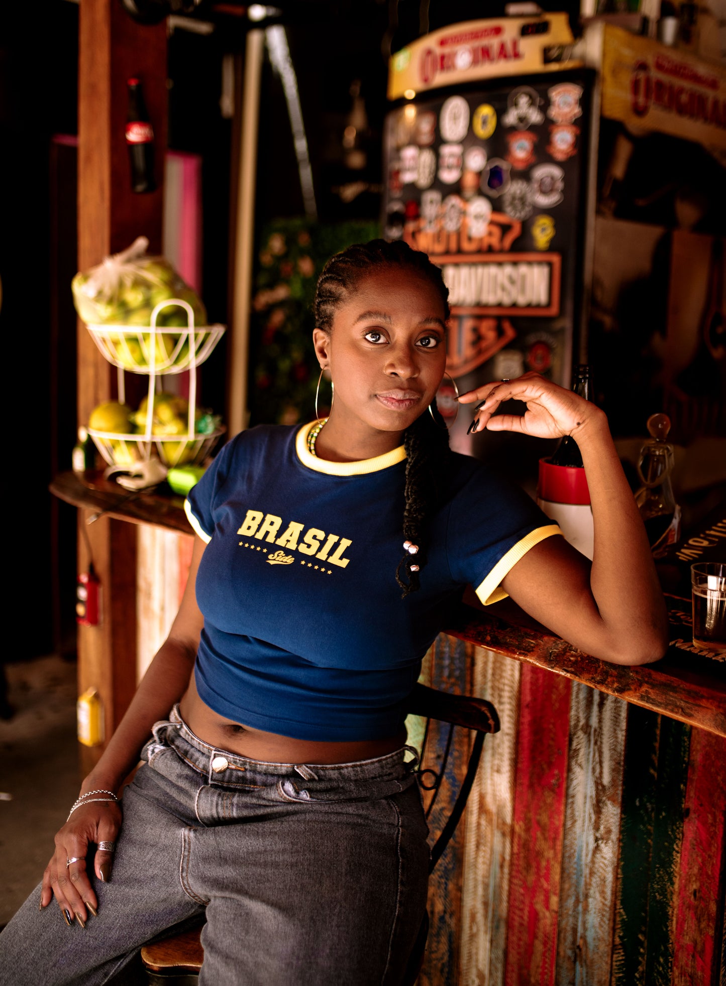 Baby Tee Azul - Brasil